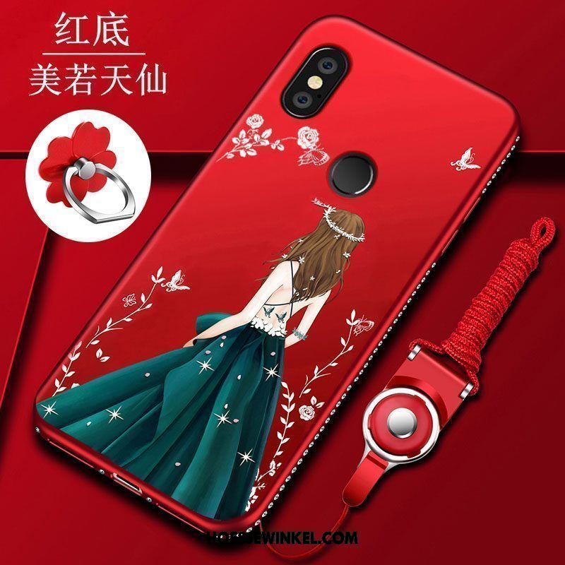 Xiaomi Redmi Note 5 Hoesje Hoes Anti-fall Rood, Xiaomi Redmi Note 5 Hoesje Mini Zacht Beige