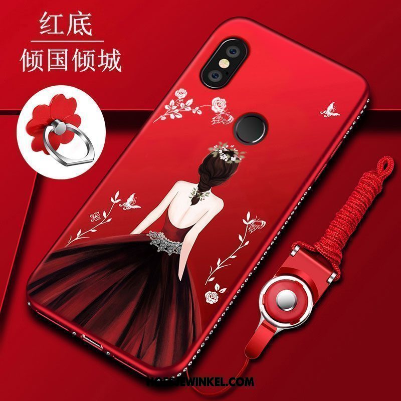 Xiaomi Redmi Note 5 Hoesje Hoes Anti-fall Rood, Xiaomi Redmi Note 5 Hoesje Mini Zacht Beige
