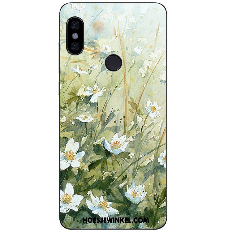 Xiaomi Redmi Note 5 Hoesje Hoes Geel Olieverfschilderij, Xiaomi Redmi Note 5 Hoesje Rood Eenvoudige Beige