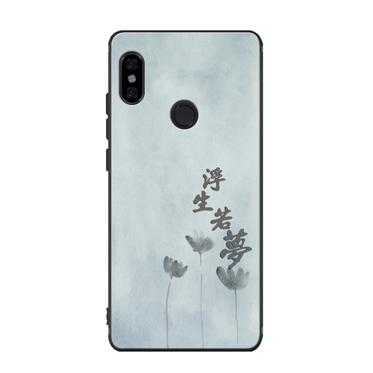 Xiaomi Redmi Note 5 Hoesje Hoes Siliconen Vers, Xiaomi Redmi Note 5 Hoesje Rood Bloemen Beige