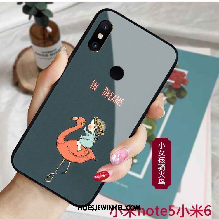 Xiaomi Redmi Note 5 Hoesje Hoes Vers Vogel, Xiaomi Redmi Note 5 Hoesje Zwart Mini Beige