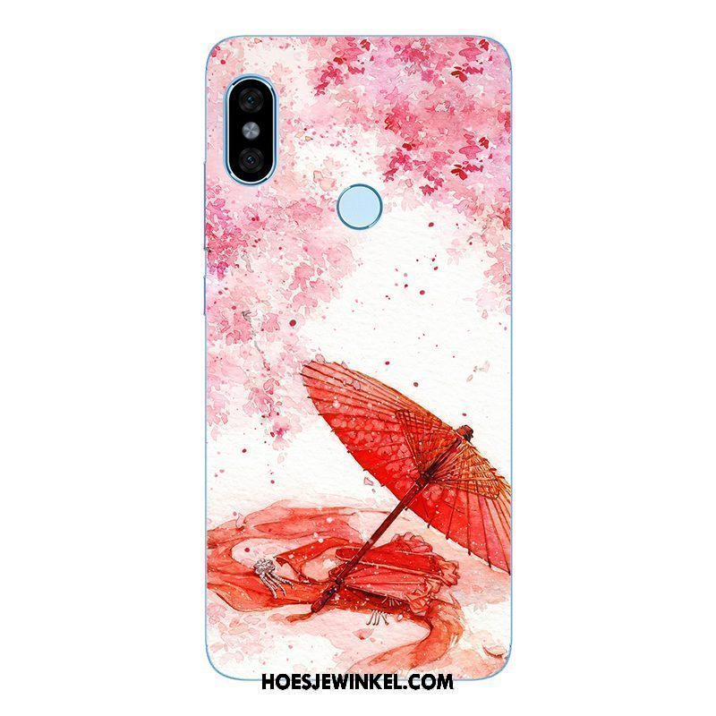 Xiaomi Redmi Note 5 Hoesje Hoes Wind Landschap, Xiaomi Redmi Note 5 Hoesje Siliconen Rood Beige