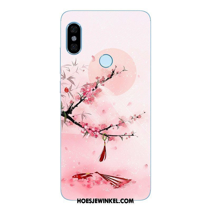 Xiaomi Redmi Note 5 Hoesje Hoes Wind Landschap, Xiaomi Redmi Note 5 Hoesje Siliconen Rood Beige