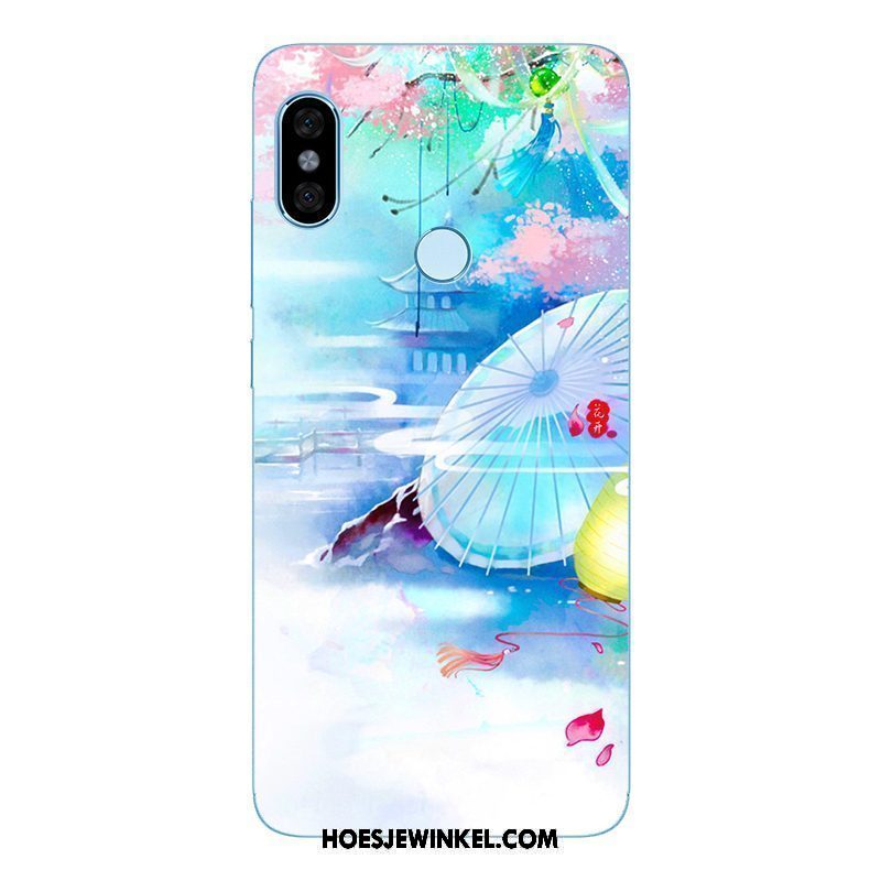 Xiaomi Redmi Note 5 Hoesje Hoes Wind Landschap, Xiaomi Redmi Note 5 Hoesje Siliconen Rood Beige