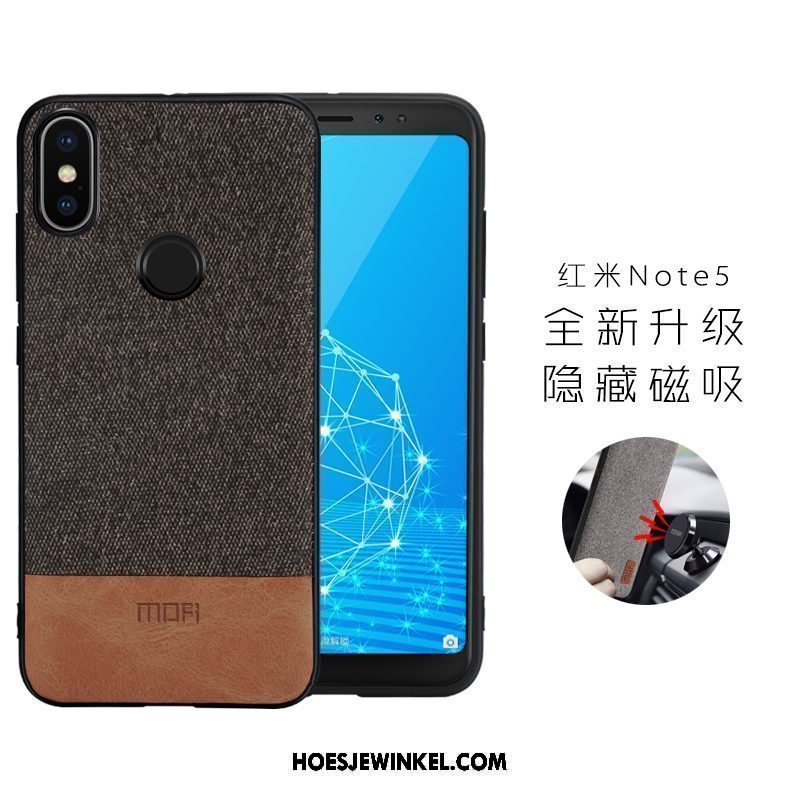 Xiaomi Redmi Note 5 Hoesje Magnetisch Mini Zwart, Xiaomi Redmi Note 5 Hoesje Rood Mobiele Telefoon Beige