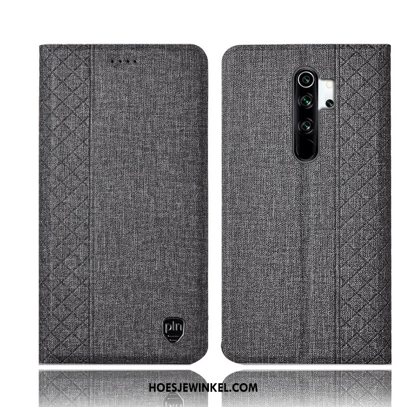 Xiaomi Redmi Note 8 Pro Hoesje Bescherming Mobiele Telefoon Leren Etui, Xiaomi Redmi Note 8 Pro Hoesje Katoen En Linnen All Inclusive Beige