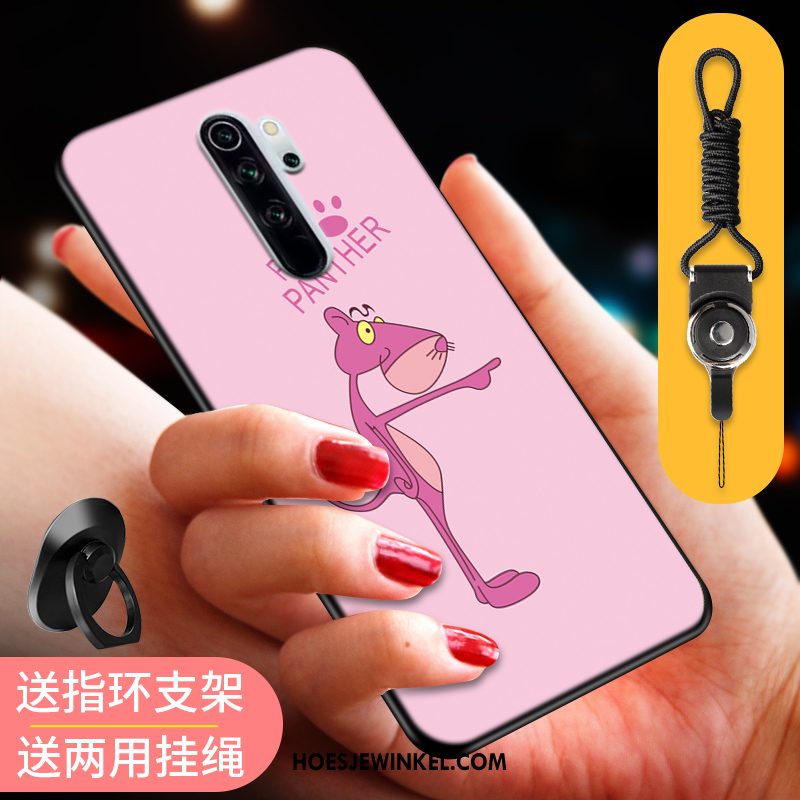 Xiaomi Redmi Note 8 Pro Hoesje Hanger Mobiele Telefoon Kat, Xiaomi Redmi Note 8 Pro Hoesje Anti-fall Rood Beige