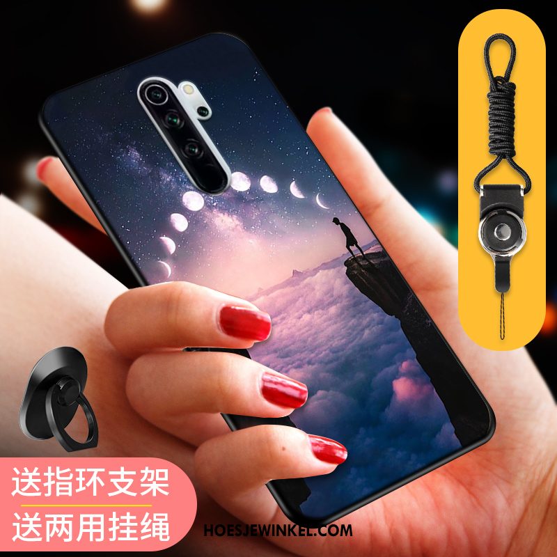 Xiaomi Redmi Note 8 Pro Hoesje Hanger Mobiele Telefoon Kat, Xiaomi Redmi Note 8 Pro Hoesje Anti-fall Rood Beige