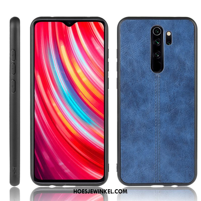 Xiaomi Redmi Note 8 Pro Hoesje Mobiele Telefoon Hoes Hard, Xiaomi Redmi Note 8 Pro Hoesje Zwart Leer Beige