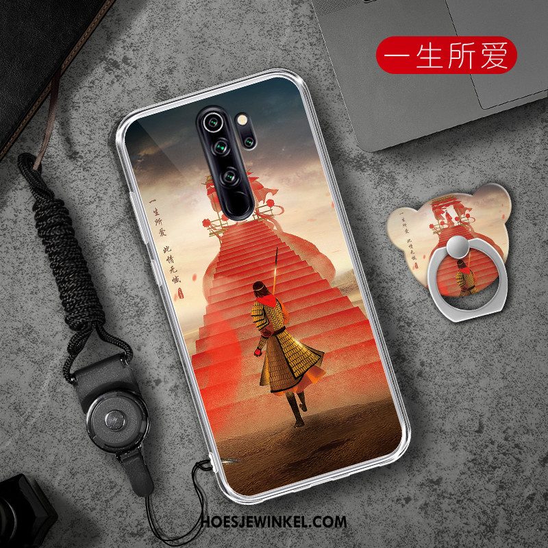 Xiaomi Redmi Note 8 Pro Hoesje Mobiele Telefoon Trend Anti-fall, Xiaomi Redmi Note 8 Pro Hoesje Zacht Rood Beige