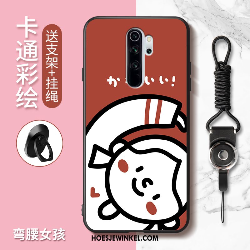 Xiaomi Redmi Note 8 Pro Hoesje Mooie Rood Mobiele Telefoon, Xiaomi Redmi Note 8 Pro Hoesje Anti-fall Spotprent Orange Beige