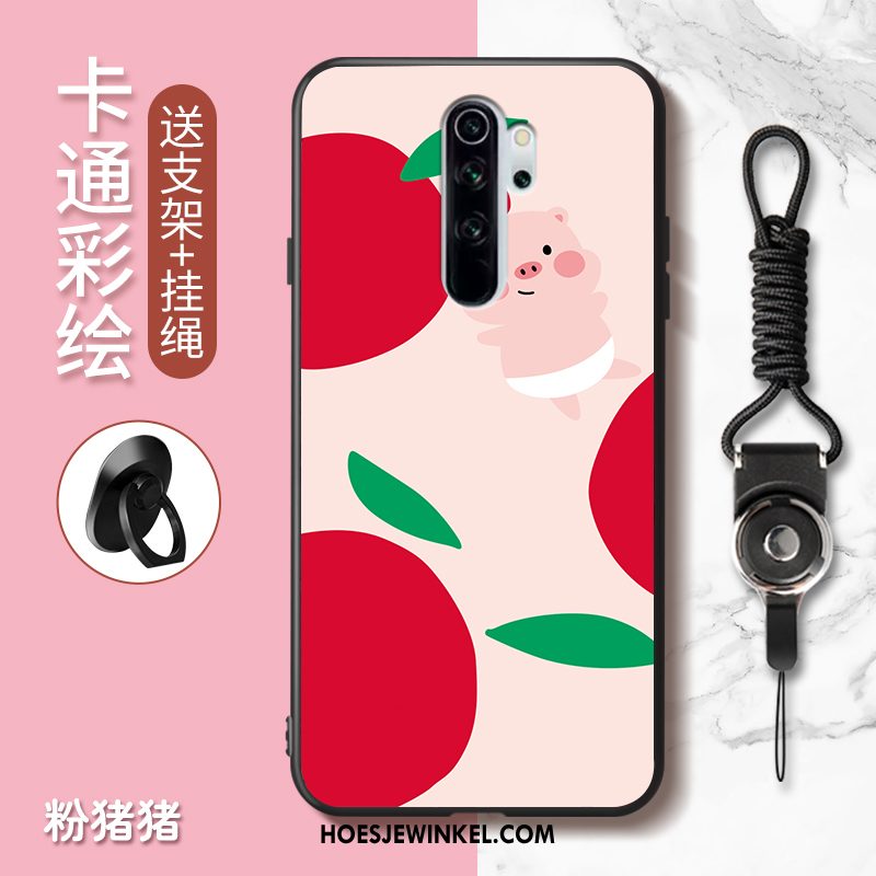 Xiaomi Redmi Note 8 Pro Hoesje Mooie Rood Mobiele Telefoon, Xiaomi Redmi Note 8 Pro Hoesje Anti-fall Spotprent Orange Beige