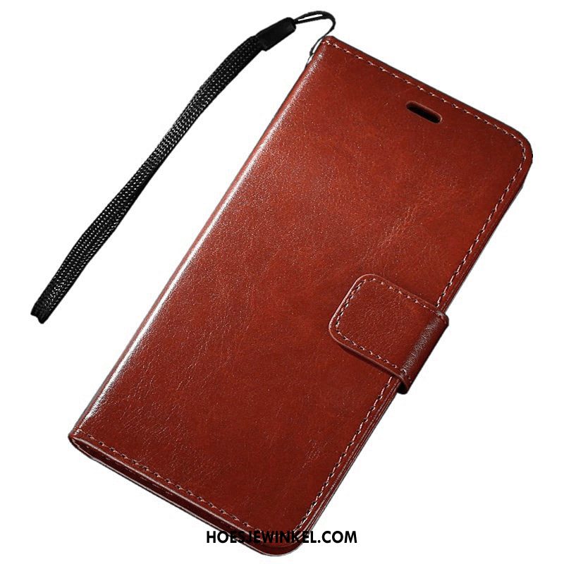 Xiaomi Redmi Note 8 Pro Hoesje Trend Folio Mini, Xiaomi Redmi Note 8 Pro Hoesje Leren Etui Mobiele Telefoon Beige