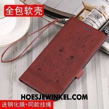 Xiaomi Redmi S2 Hoesje Anti-fall Zacht Leren Etui, Xiaomi Redmi S2 Hoesje Rood Bescherming Beige