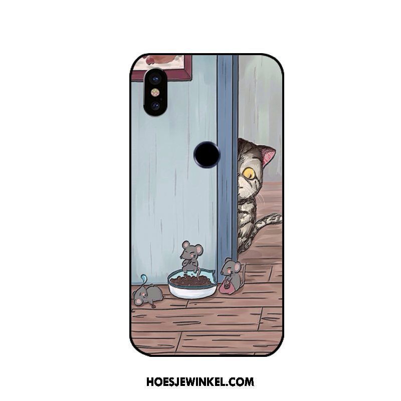 Xiaomi Redmi S2 Hoesje Grappig Rood Kat, Xiaomi Redmi S2 Hoesje Hanger Bescherming Beige