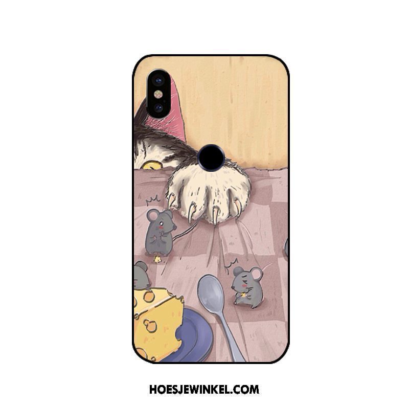 Xiaomi Redmi S2 Hoesje Grappig Rood Kat, Xiaomi Redmi S2 Hoesje Hanger Bescherming Beige