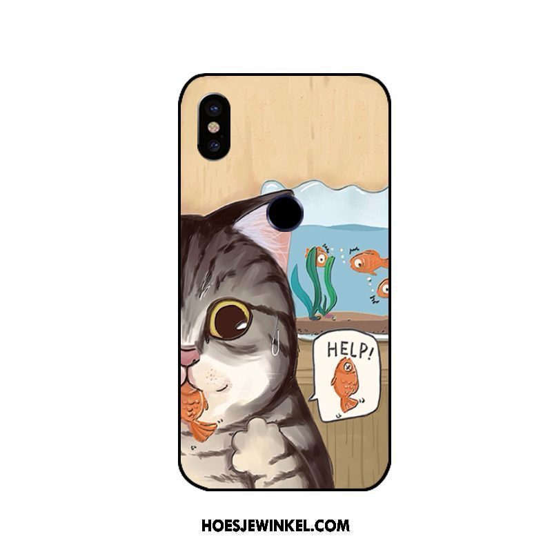 Xiaomi Redmi S2 Hoesje Grappig Rood Kat, Xiaomi Redmi S2 Hoesje Hanger Bescherming Beige