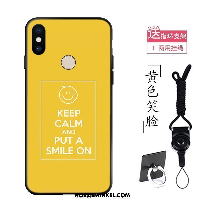 Xiaomi Redmi S2 Hoesje Hanger Pas Zacht, Xiaomi Redmi S2 Hoesje Geel Smiley Beige