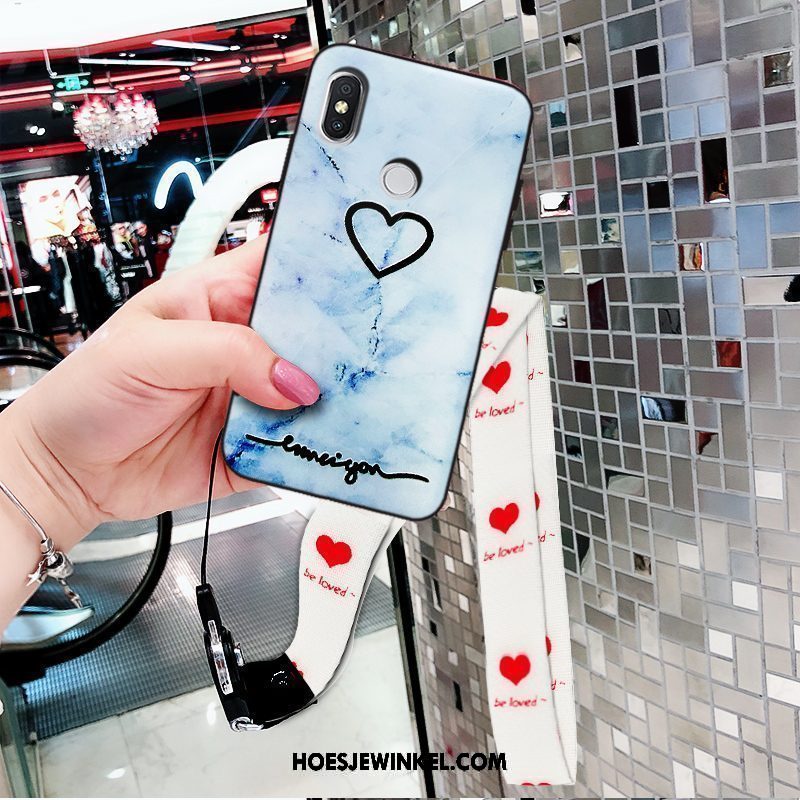 Xiaomi Redmi S2 Hoesje Hanger Zacht Siliconen, Xiaomi Redmi S2 Hoesje Blauw Schrobben Beige
