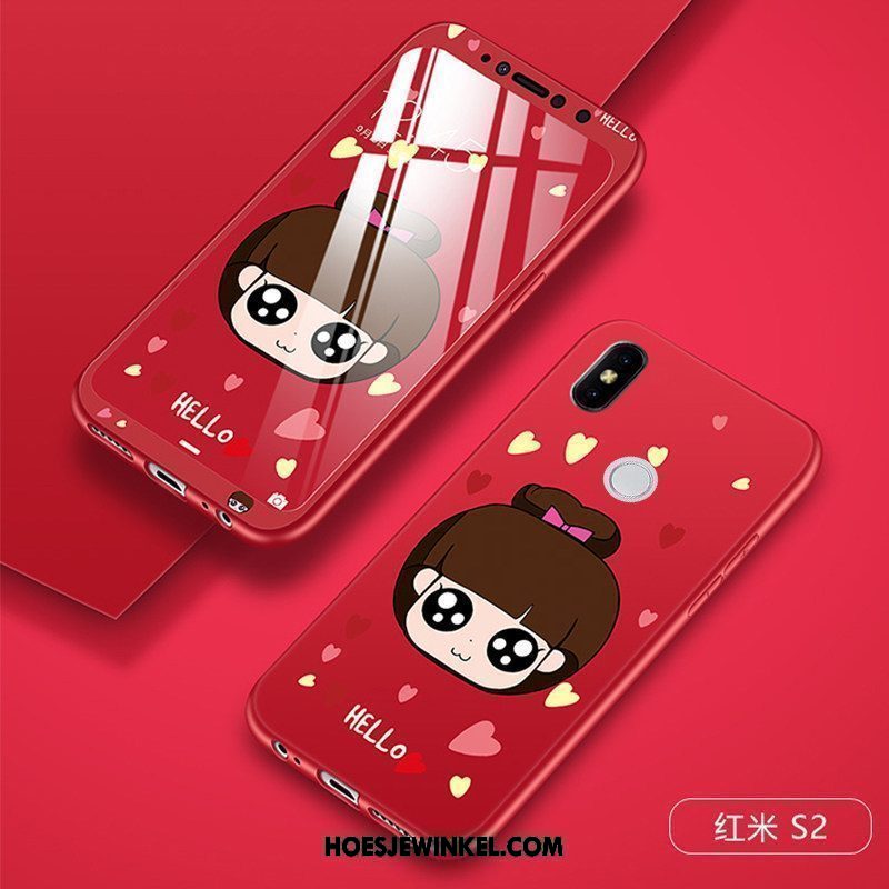 Xiaomi Redmi S2 Hoesje Lovers Siliconen Zwart, Xiaomi Redmi S2 Hoesje Eenvoudige Trend Beige