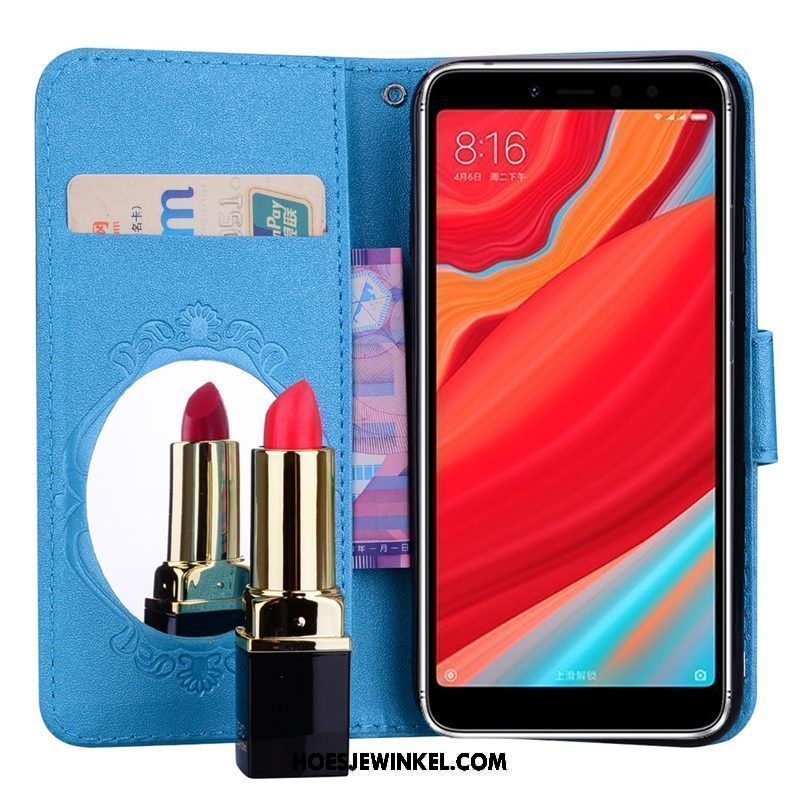 Xiaomi Redmi S2 Hoesje Ondersteuning Rood Leren Etui, Xiaomi Redmi S2 Hoesje Purper Mobiele Telefoon Beige