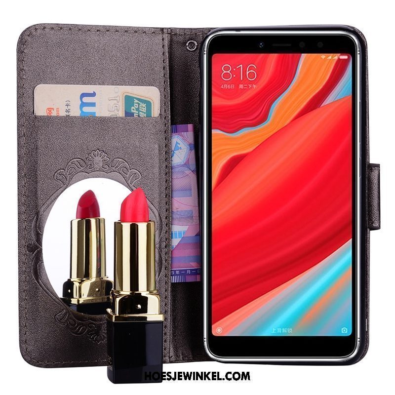 Xiaomi Redmi S2 Hoesje Ondersteuning Rood Leren Etui, Xiaomi Redmi S2 Hoesje Purper Mobiele Telefoon Beige