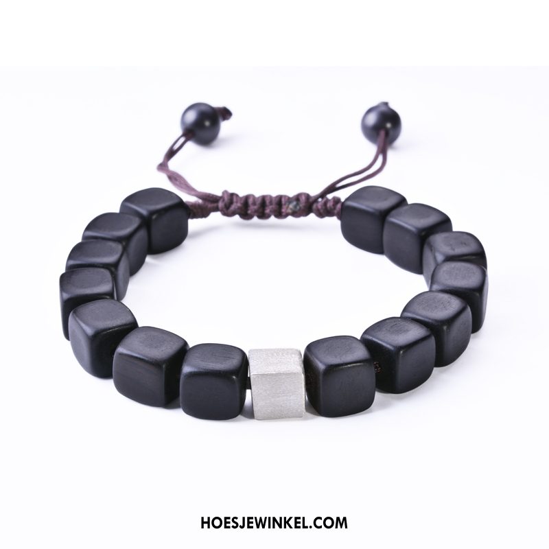 Zilveren Sieraden Heren Accessoires Hout Mini, Zilveren Sieraden Persoonlijkheid Trend Schwarz Silber