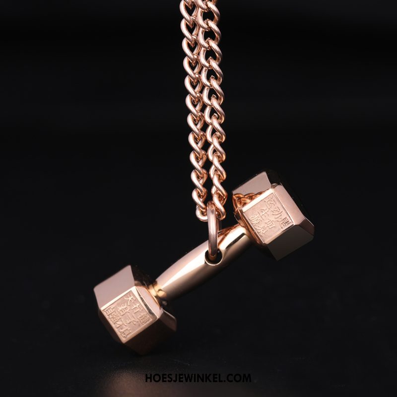 Zilveren Sieraden Heren Dumbbell Mannen Gemiddelde, Zilveren Sieraden Geschiktheid Hanger