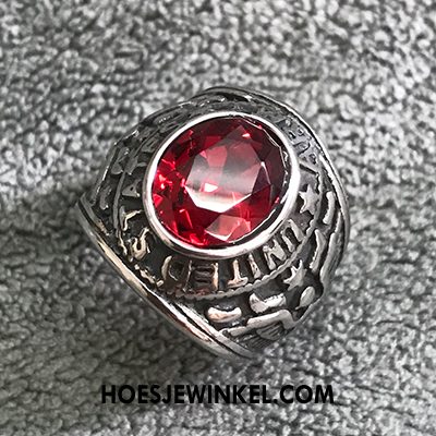 Zilveren Sieraden Heren Hart Mannen Vintage, Zilveren Sieraden Europa Rot