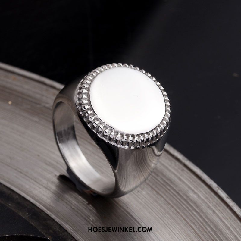 Zilveren Sieraden Heren Hiphop Mannen Persoonlijkheid, Zilveren Sieraden Trend Vintage Silber