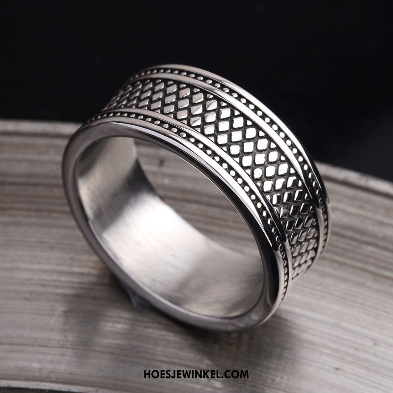 Zilveren Sieraden Heren Hiphop Mannen Persoonlijkheid, Zilveren Sieraden Trend Vintage Silber