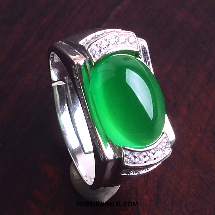 Zilveren Sieraden Heren Mannen Groen Lovers, Zilveren Sieraden Natuurlijk Silber