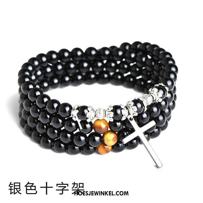 Zilveren Sieraden Heren Mode Accessoires Trend, Zilveren Sieraden Persoonlijkheid Armbanden Schwarz