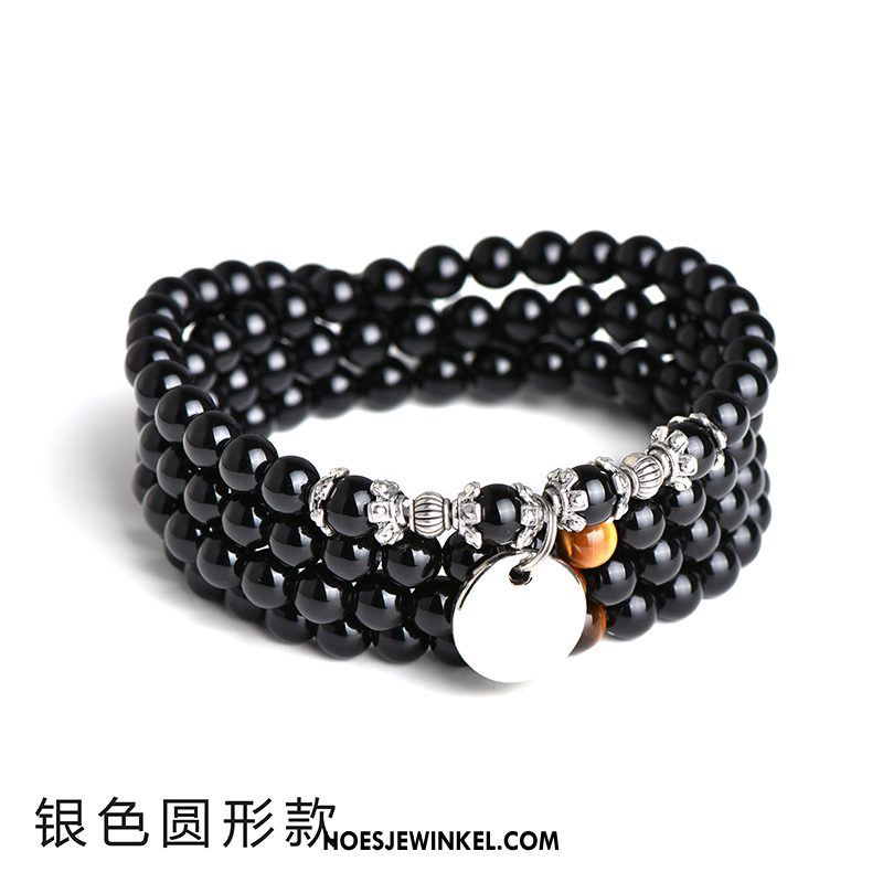 Zilveren Sieraden Heren Mode Accessoires Trend, Zilveren Sieraden Persoonlijkheid Armbanden Schwarz