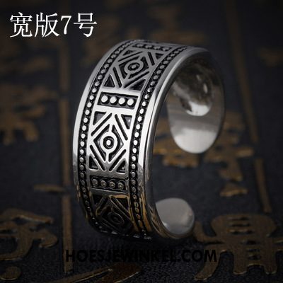 Zilveren Sieraden Heren Vintage Mannen Mode, Zilveren Sieraden Europa Trend Schwarz