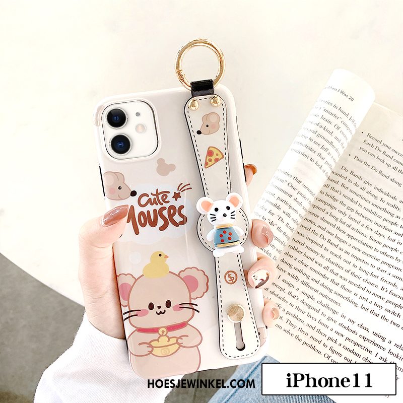 iPhone 11 Hoesje All Inclusive Anti-fall Roze, iPhone 11 Hoesje Scheppend Rat