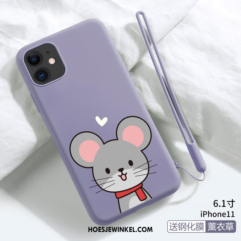 iPhone 11 Hoesje Anti-fall Siliconen Trendy Merk, iPhone 11 Hoesje Hanger Dun