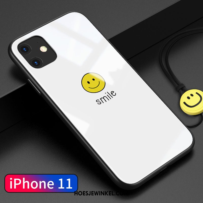 iPhone 11 Hoesje Eenvoudige Mobiele Telefoon Wit, iPhone 11 Hoesje Liefde Glas