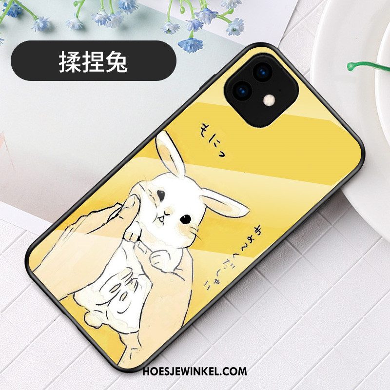 iPhone 11 Hoesje Geel Glas Mobiele Telefoon, iPhone 11 Hoesje Anti-fall Hoes