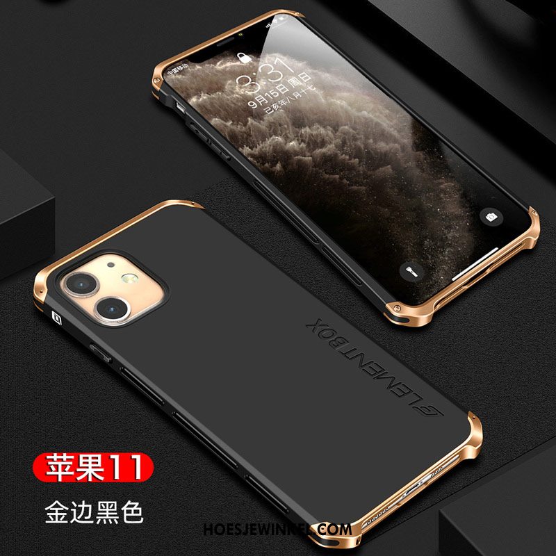 iPhone 11 Hoesje Groen Metaal Siliconen, iPhone 11 Hoesje Trend High End