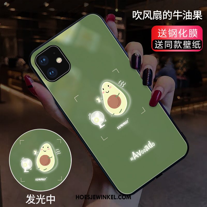 iPhone 11 Hoesje Koe Glas Groen, iPhone 11 Hoesje Bloemen Wind