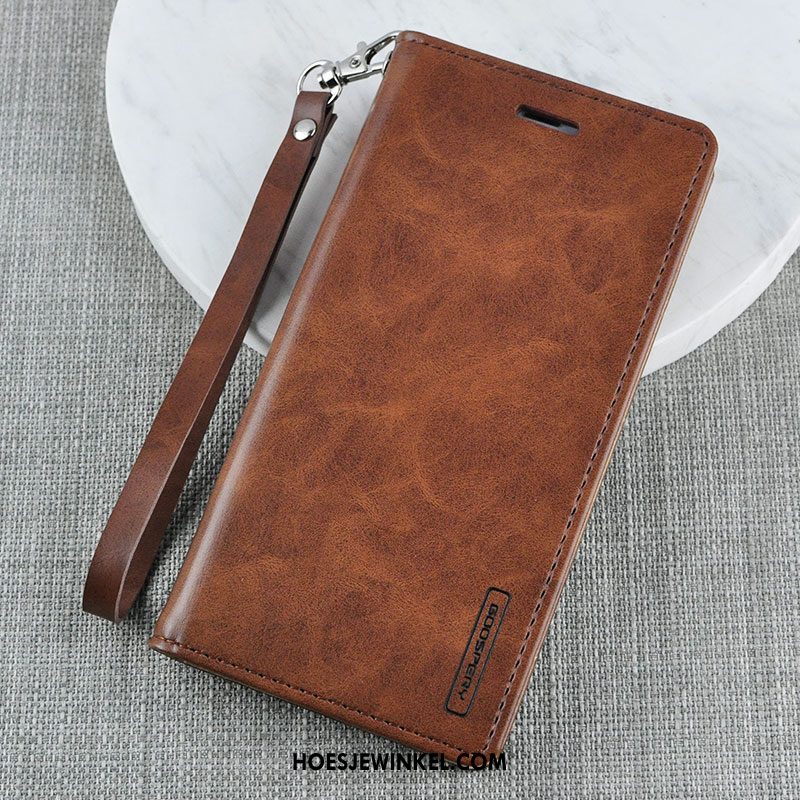 iPhone 11 Hoesje Leren Etui Portemonnee Zacht, iPhone 11 Hoesje Bescherming Mobiele Telefoon Braun