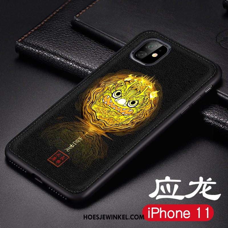 iPhone 11 Hoesje Mobiele Telefoon Schrobben Blauw, iPhone 11 Hoesje Chinese Stijl Hoes