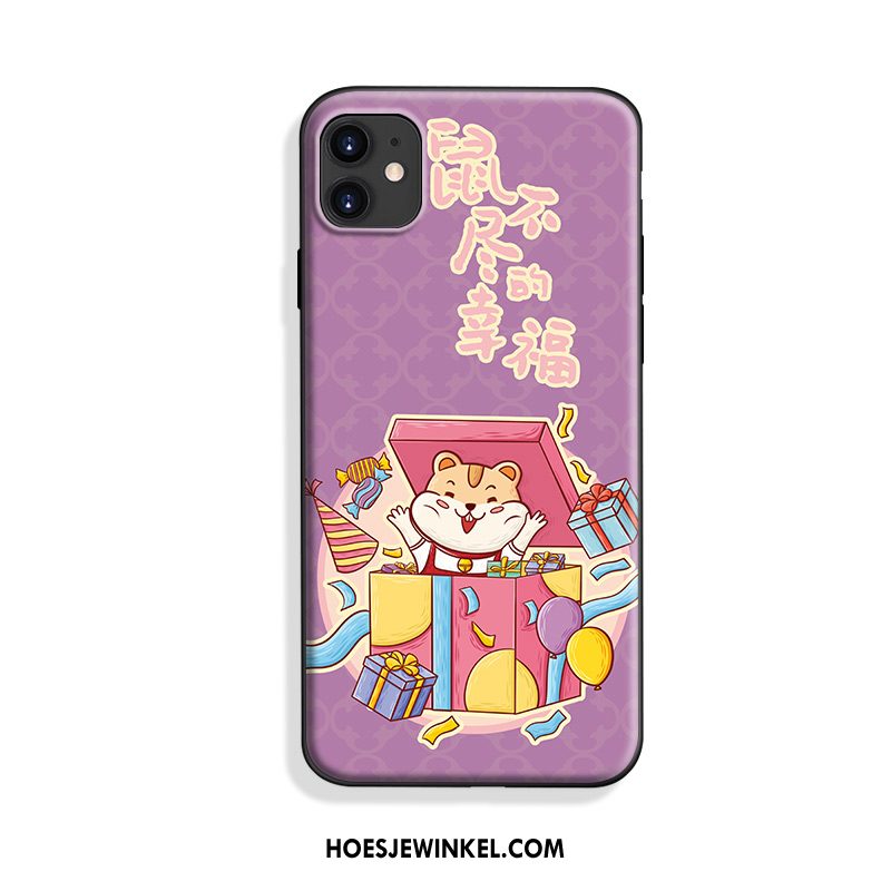 iPhone 11 Hoesje Persoonlijk Purper Net Red, iPhone 11 Hoesje Chinese Stijl Spotprent