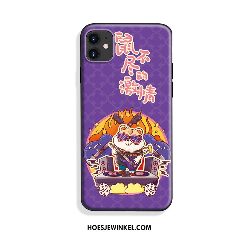 iPhone 11 Hoesje Persoonlijk Purper Net Red, iPhone 11 Hoesje Chinese Stijl Spotprent