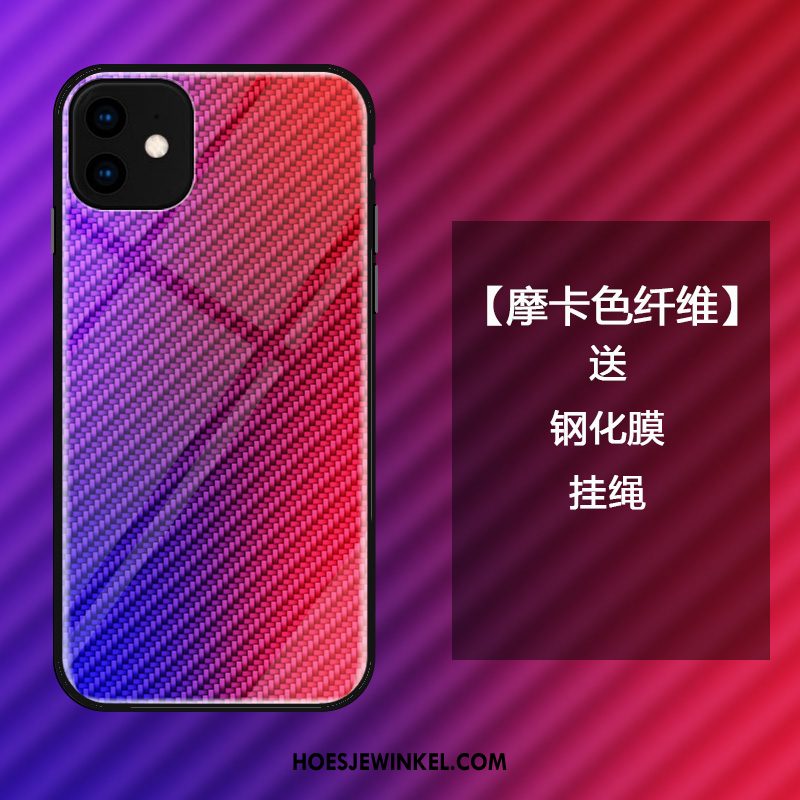 iPhone 11 Hoesje Verloop Glas Rood, iPhone 11 Hoesje Fiber All Inclusive