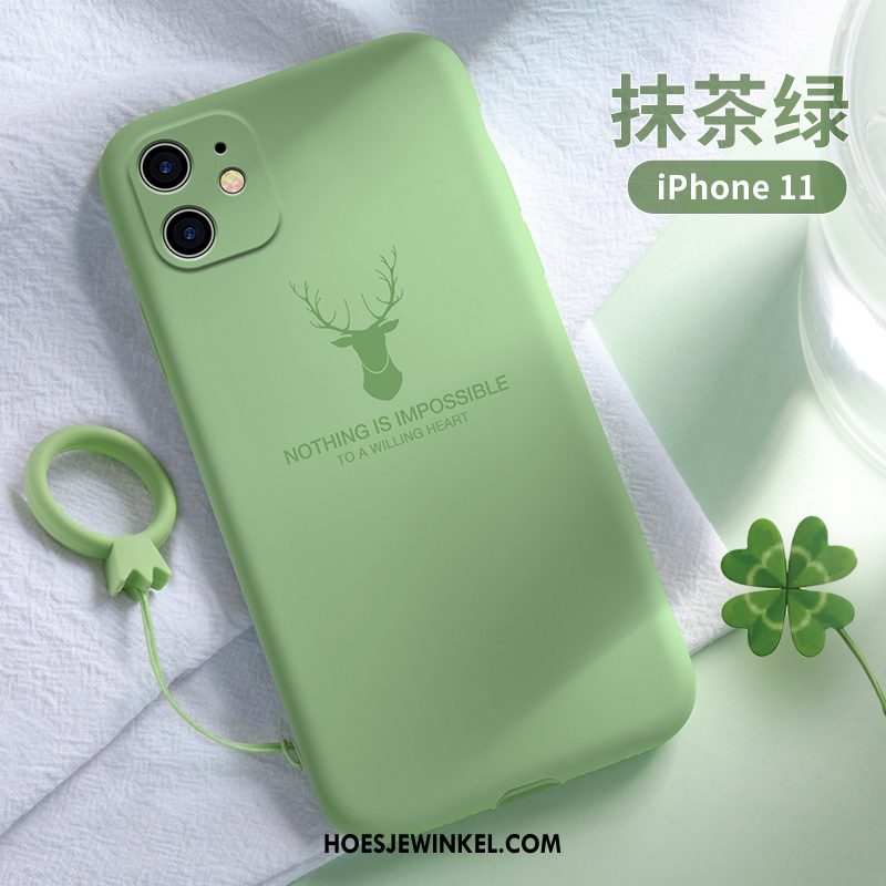 iPhone 11 Hoesje Zacht Trendy Merk Groen, iPhone 11 Hoesje Tas Siliconen