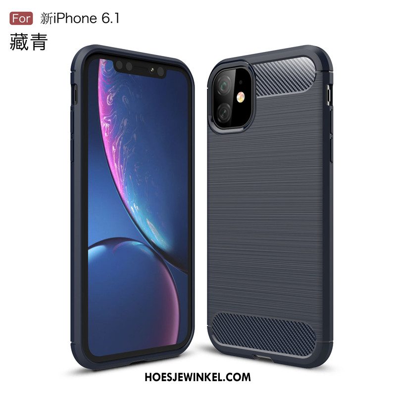 iPhone 11 Hoesje Zijde Antislip Zacht, iPhone 11 Hoesje Zwart Bescherming