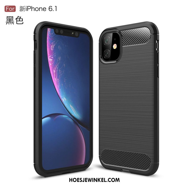 iPhone 11 Hoesje Zijde Antislip Zacht, iPhone 11 Hoesje Zwart Bescherming