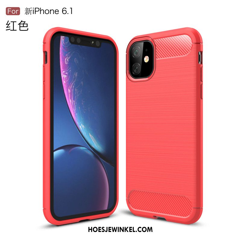 iPhone 11 Hoesje Zijde Antislip Zacht, iPhone 11 Hoesje Zwart Bescherming